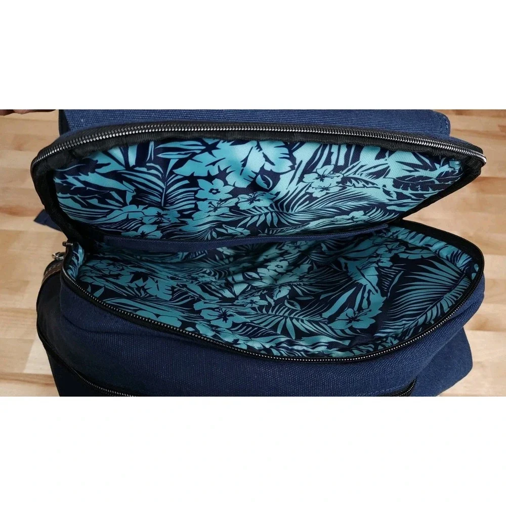 Straight Down Hearst Blue Canvas Backpack Laptop Bag Carmel Golf Charlotte NEW‎